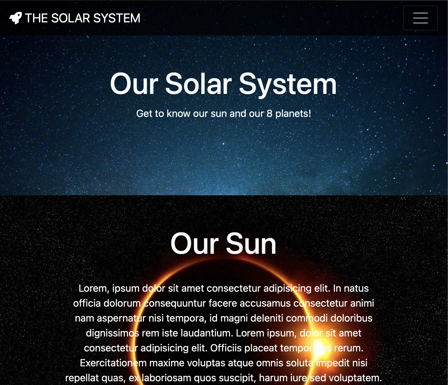 Bootstrap Example. Solar System